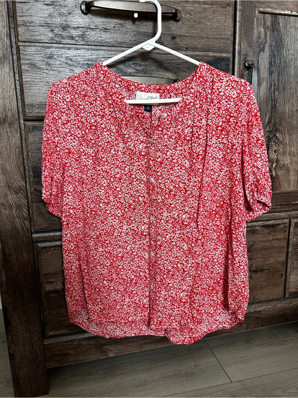 Universal Thread | Floral Short-Sleeve Button Blouse